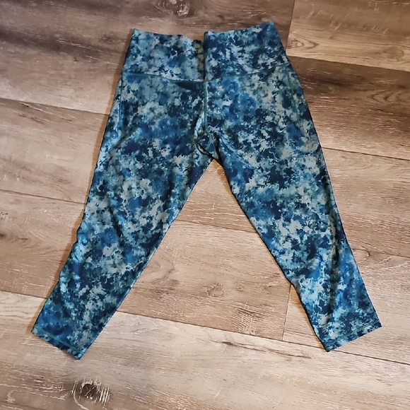 Athleta Women's Blue Patterned Leggings - Picture 1 of 7
